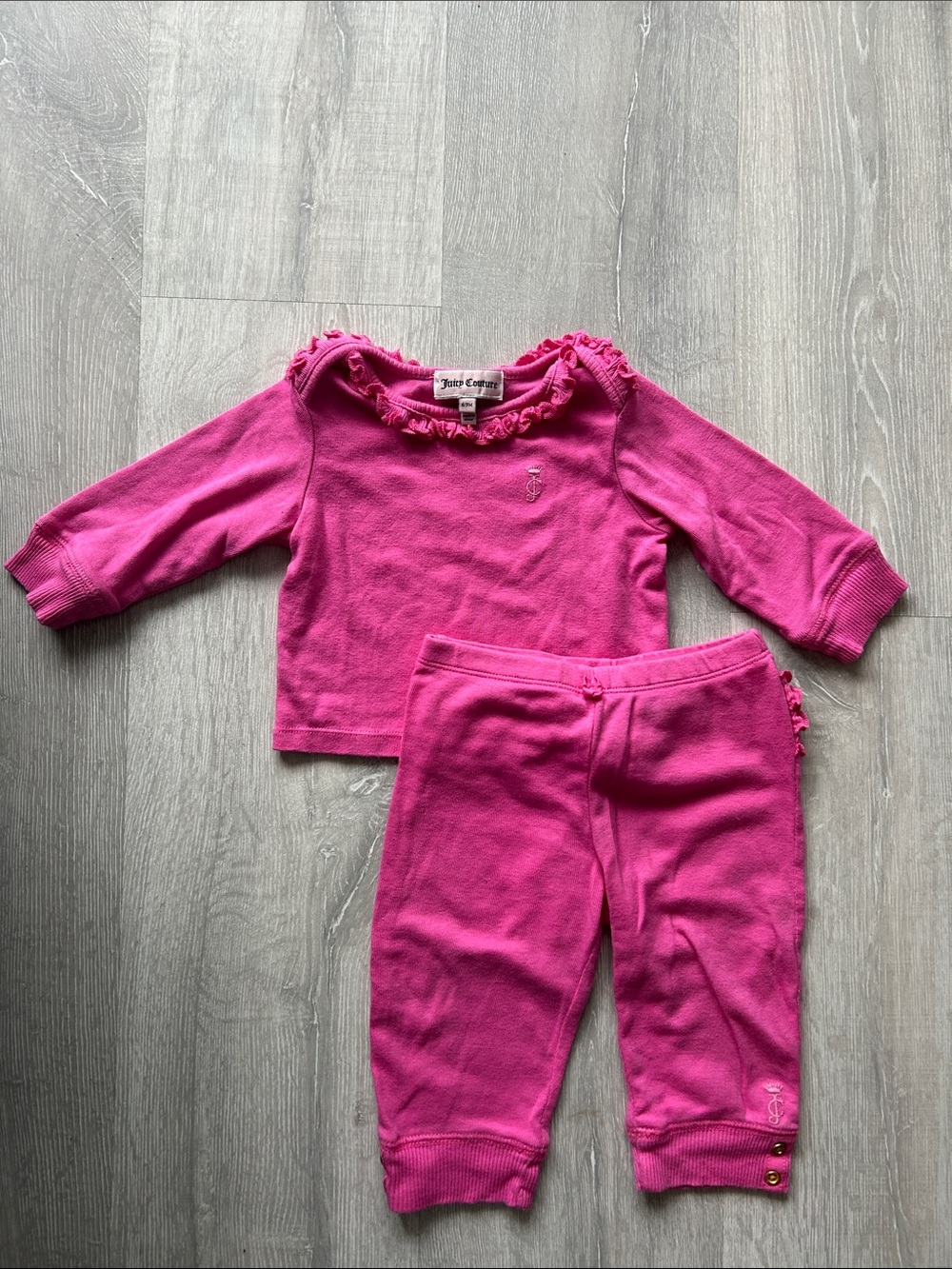Juicy Couture Baby Girls Pink Ruffled Matching Set
